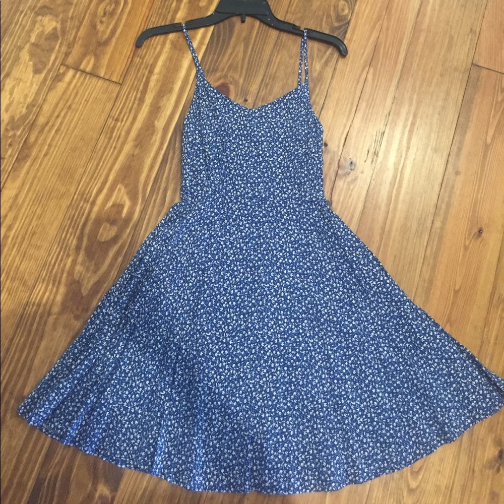EUC worn 1x blue floral old navy dress