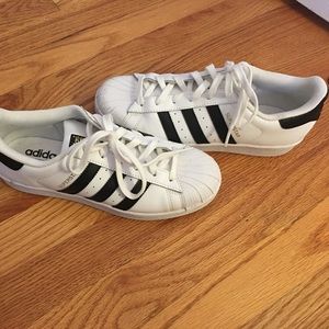 Adidas black striped sneakers