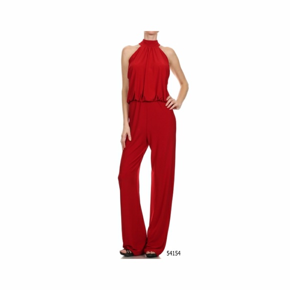 high neck halter jumpsuit