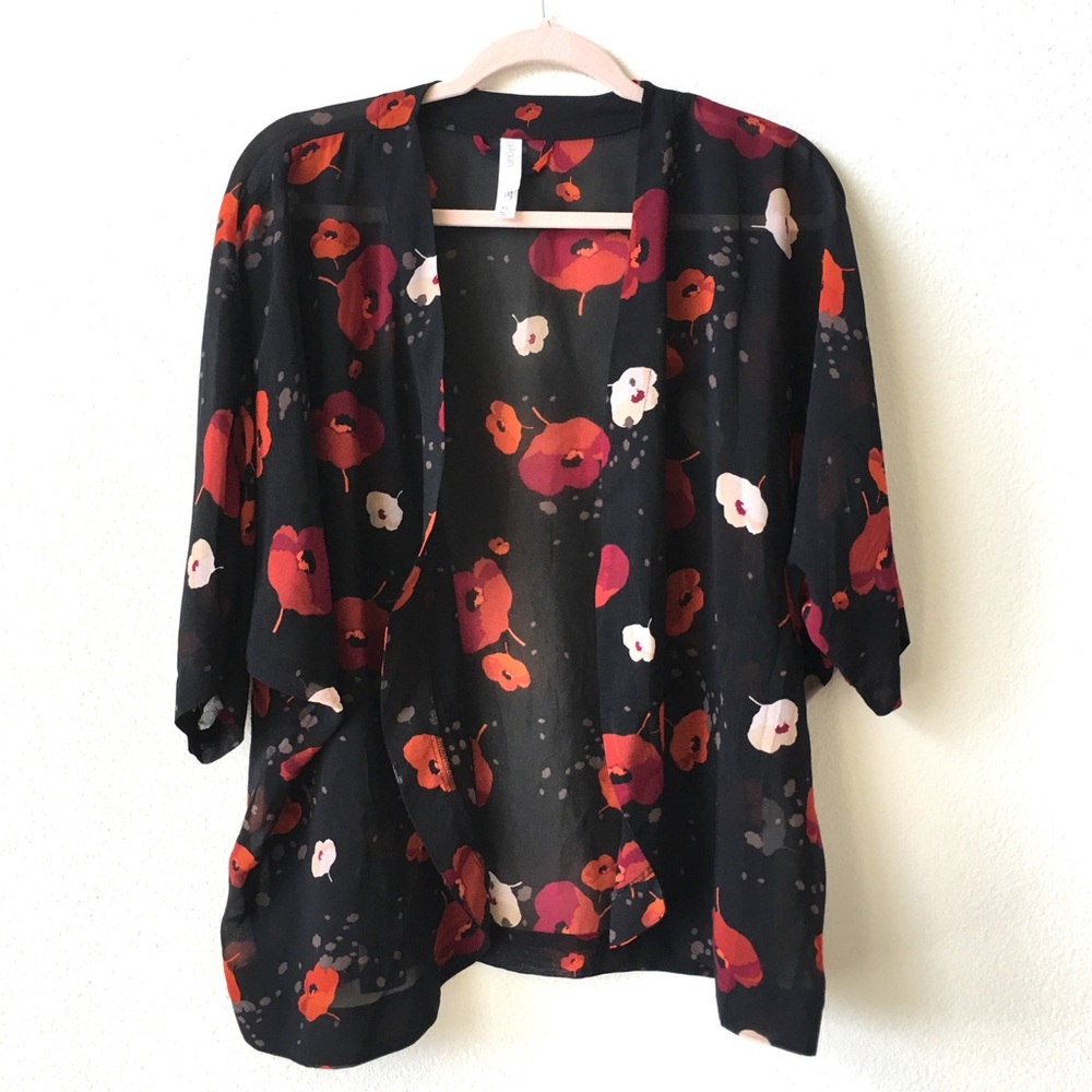 Sheer Floral Kimono Tunic