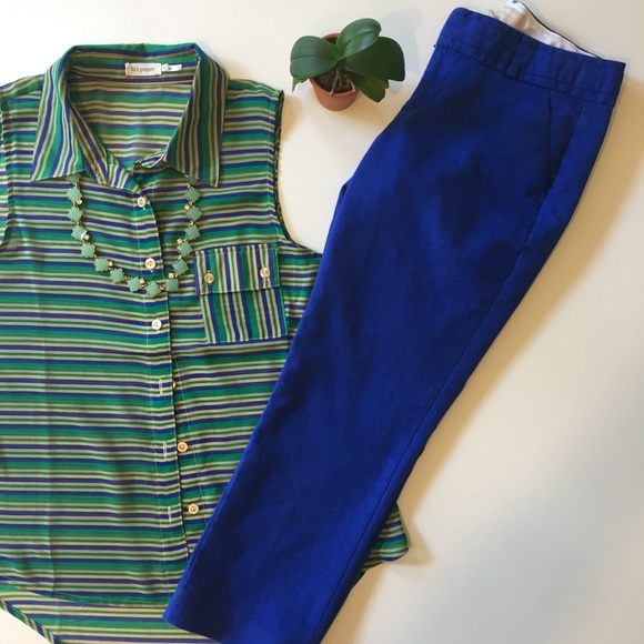 Royal blue banana republic cropped pant. - Picture 3 of 3