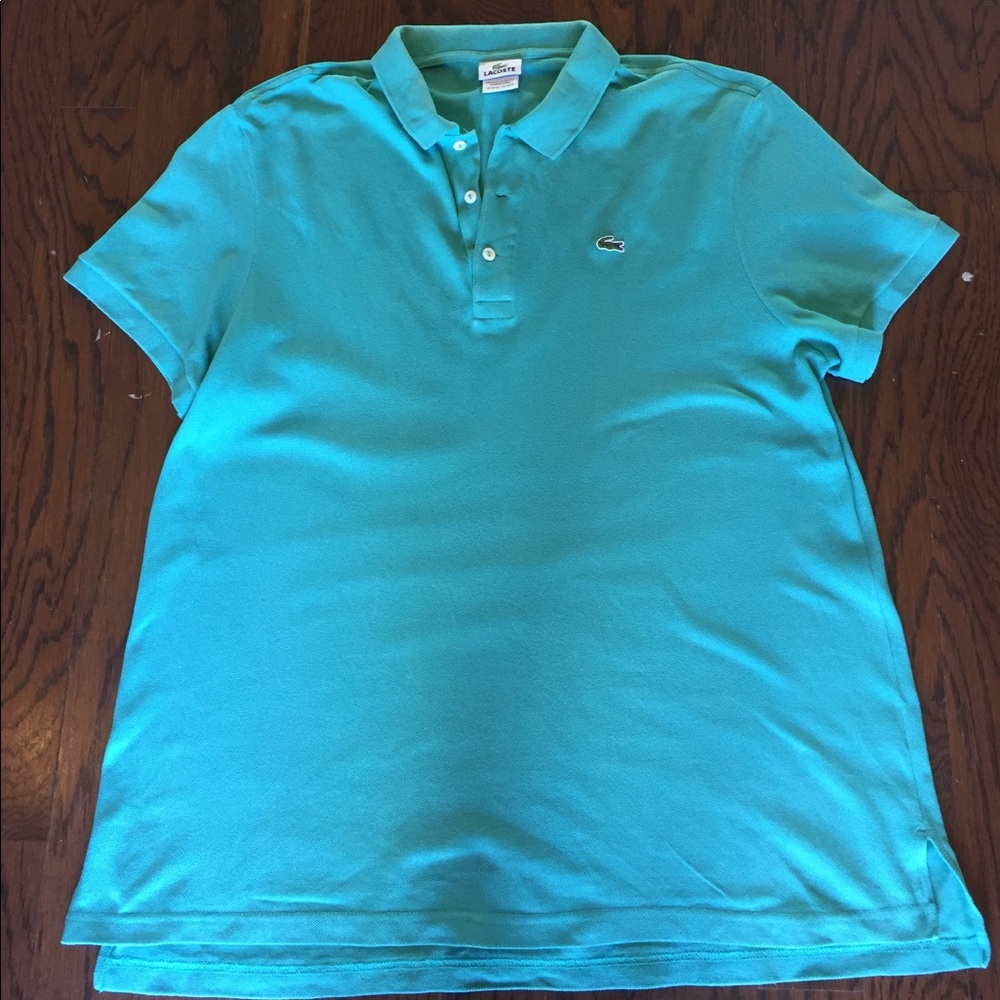 Men's size 7  Lacoste Aqua green polo