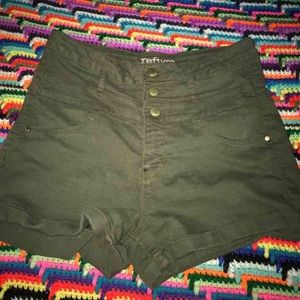 Olive Green High Waisted Shorts