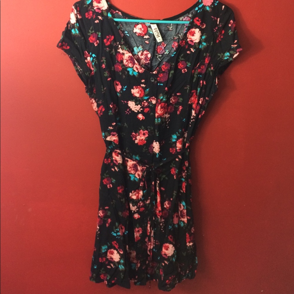 Black floral dress