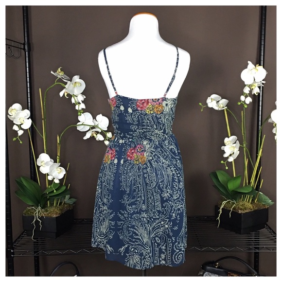 BLUE SPAGHETTI STRAP PRINTED DRESS - Picture 3 of 3