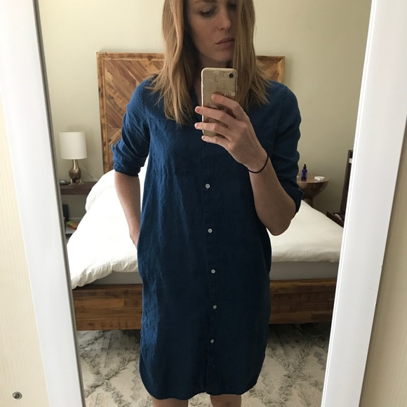 everlane linen shirt dress