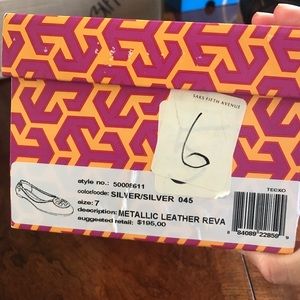 Tory Butch silver metallic leather Reva