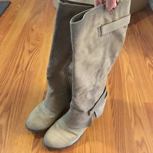Fergalicious knee high suede boots size 8