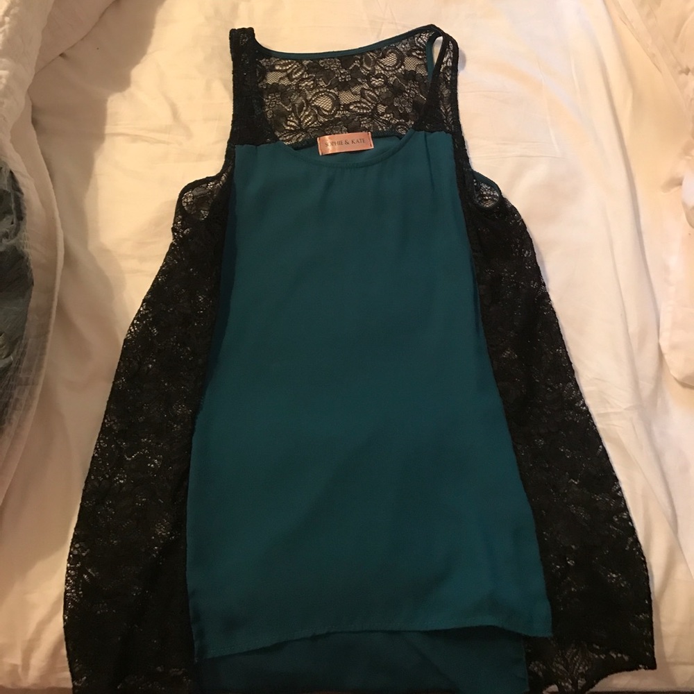 Tank top with lace detail