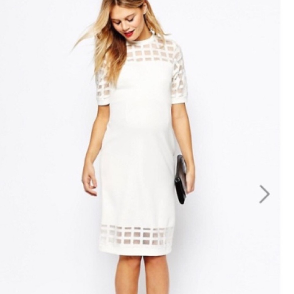 NWT Asos maternity white off color dress sIze 4