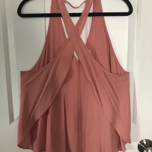 Pink Criss Cross Backless Tank Top
