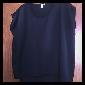 Silky black oversized dressy shirt