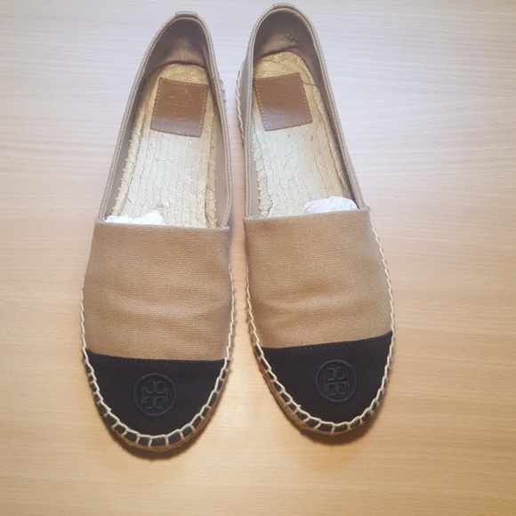 Tory Burch Shoes - Tory Burch Navy and Tan Color Block Espadrilles