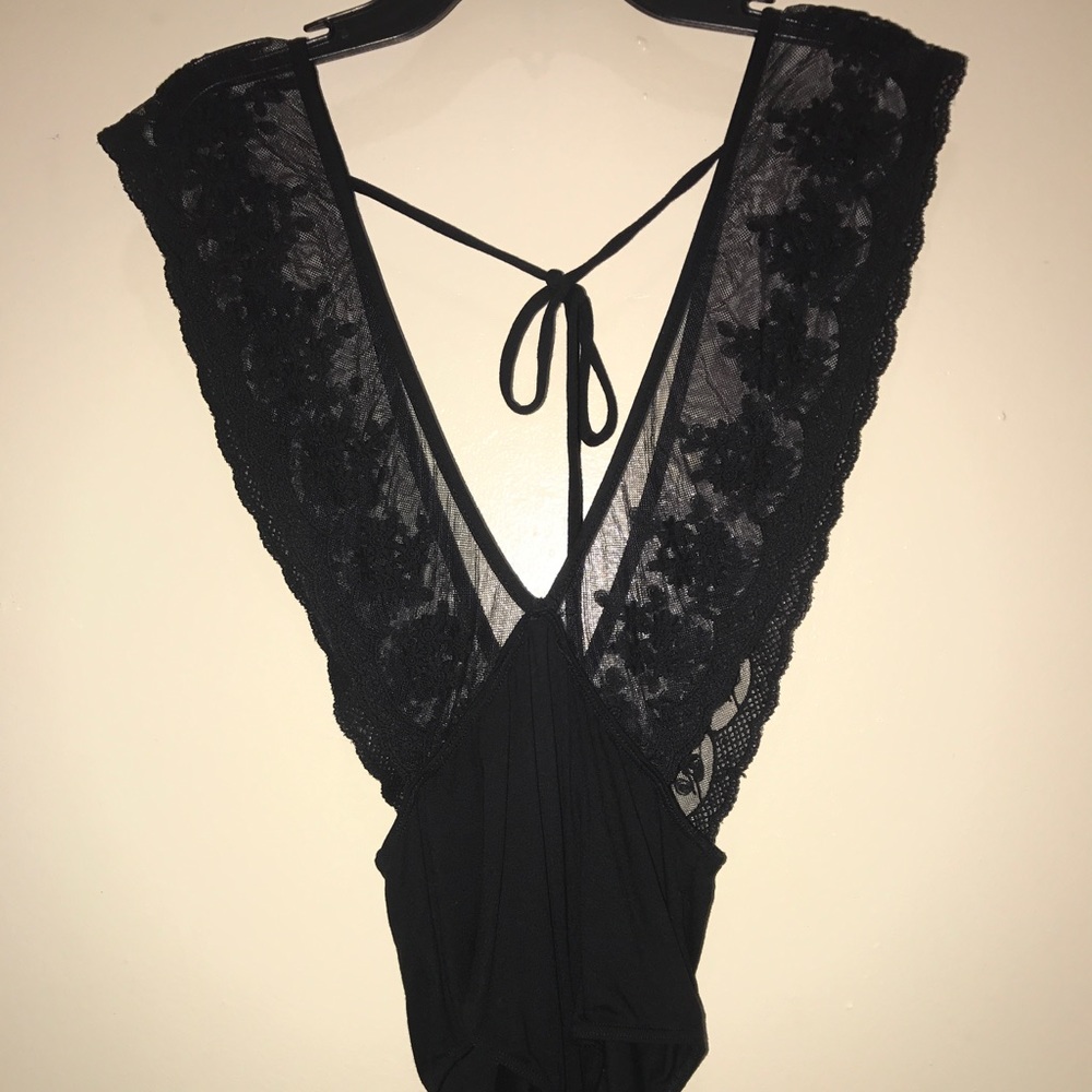 Lace deep cut bodysuit