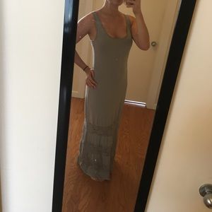 Grey Lace Maxi Dress