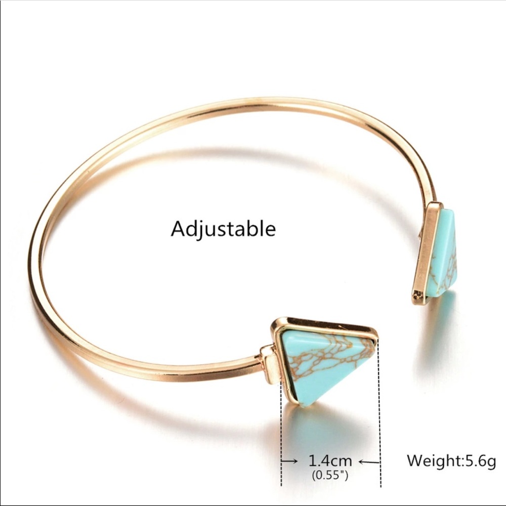 Triangle open bangle bracelet - Picture 2 of 7