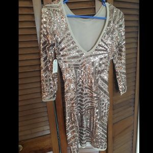 Forever 21 bronze gold sequin dress NWT