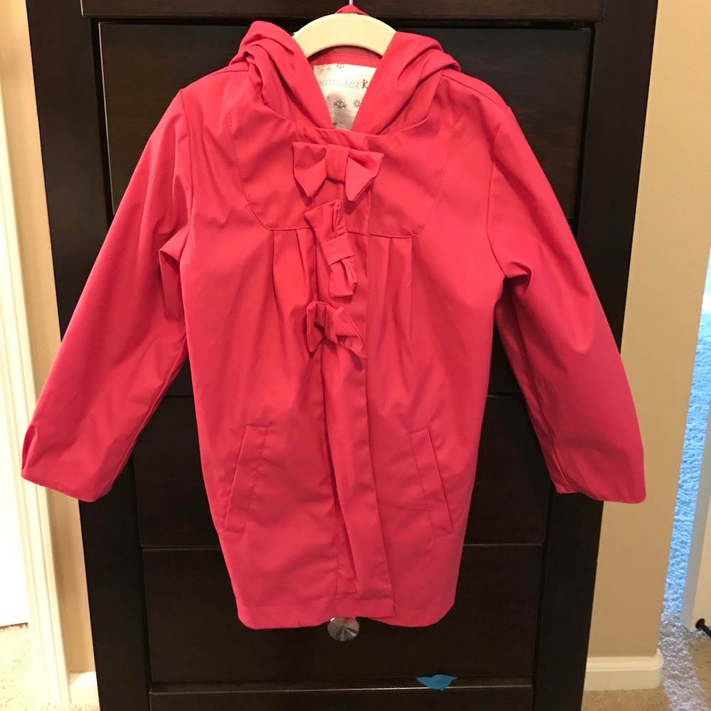 Hot pink little girls raincoat