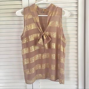 Charlotte Russe Gold Tie Tank Blouse