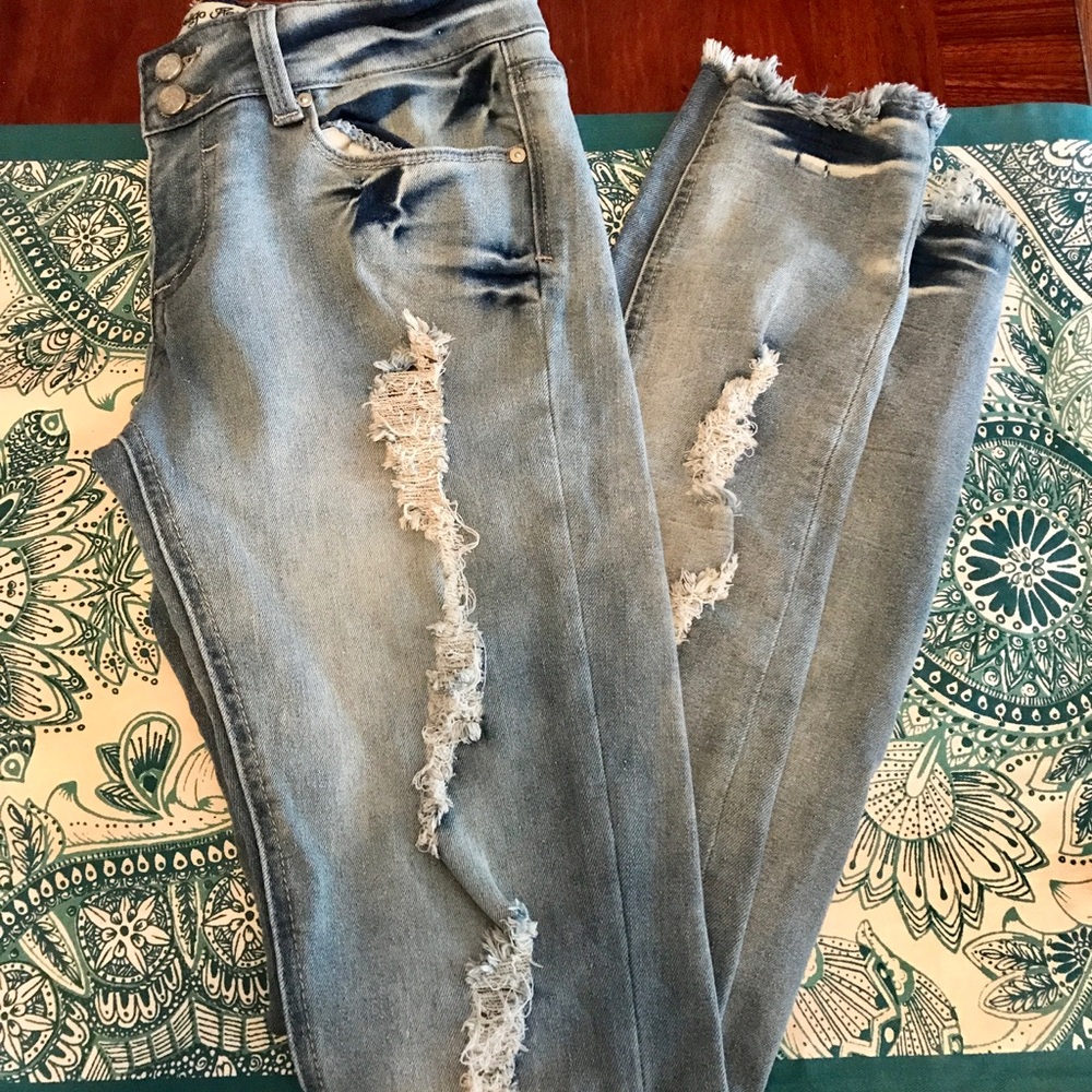 Distressed denim