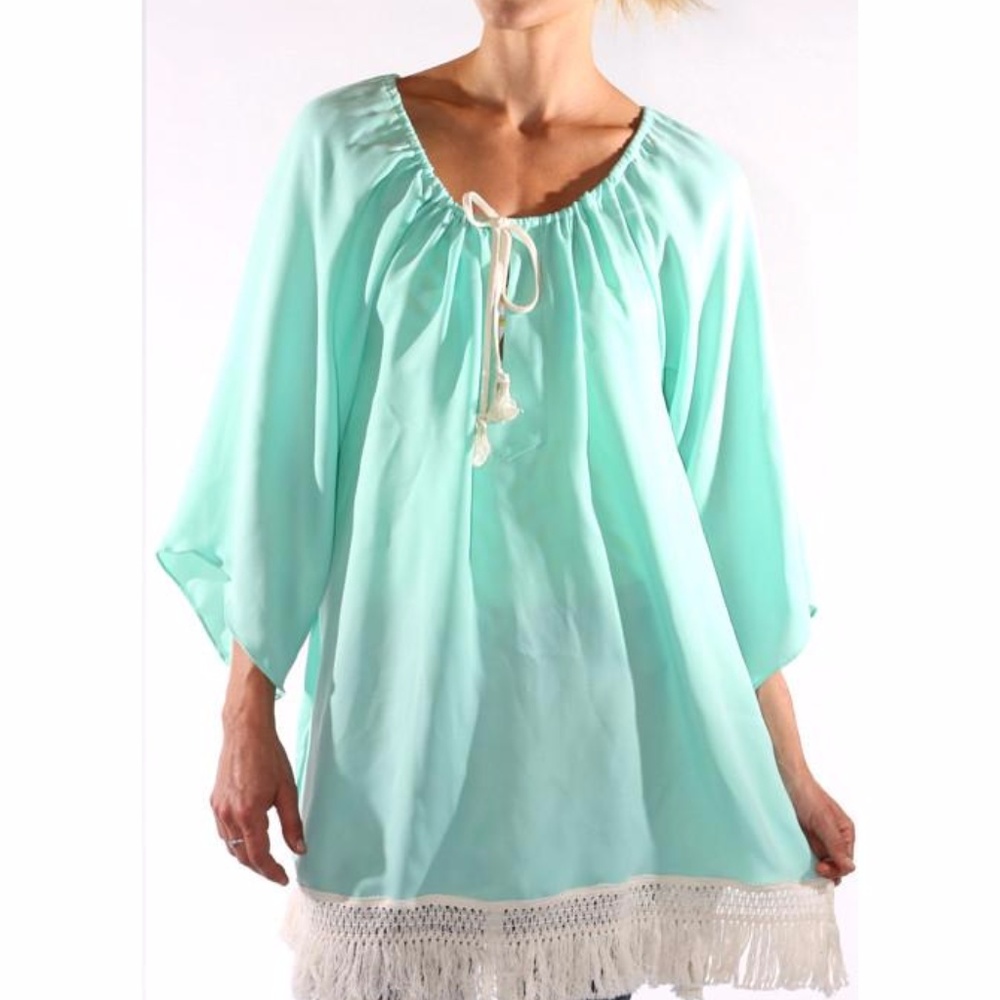 House of Woo Fringe Kaftan Honeymoon Dress