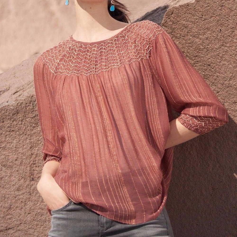 Anthropologie- Love Sam Bresle Peasant Top