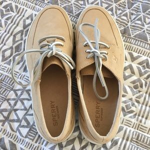 Sperry top sider beige women's size 7 shoe
