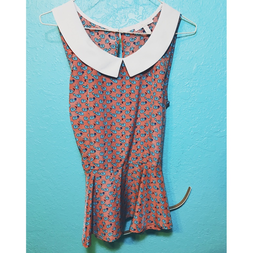 🐘 Modcloth Monteau Elephant Peplum Top (& Belt!)