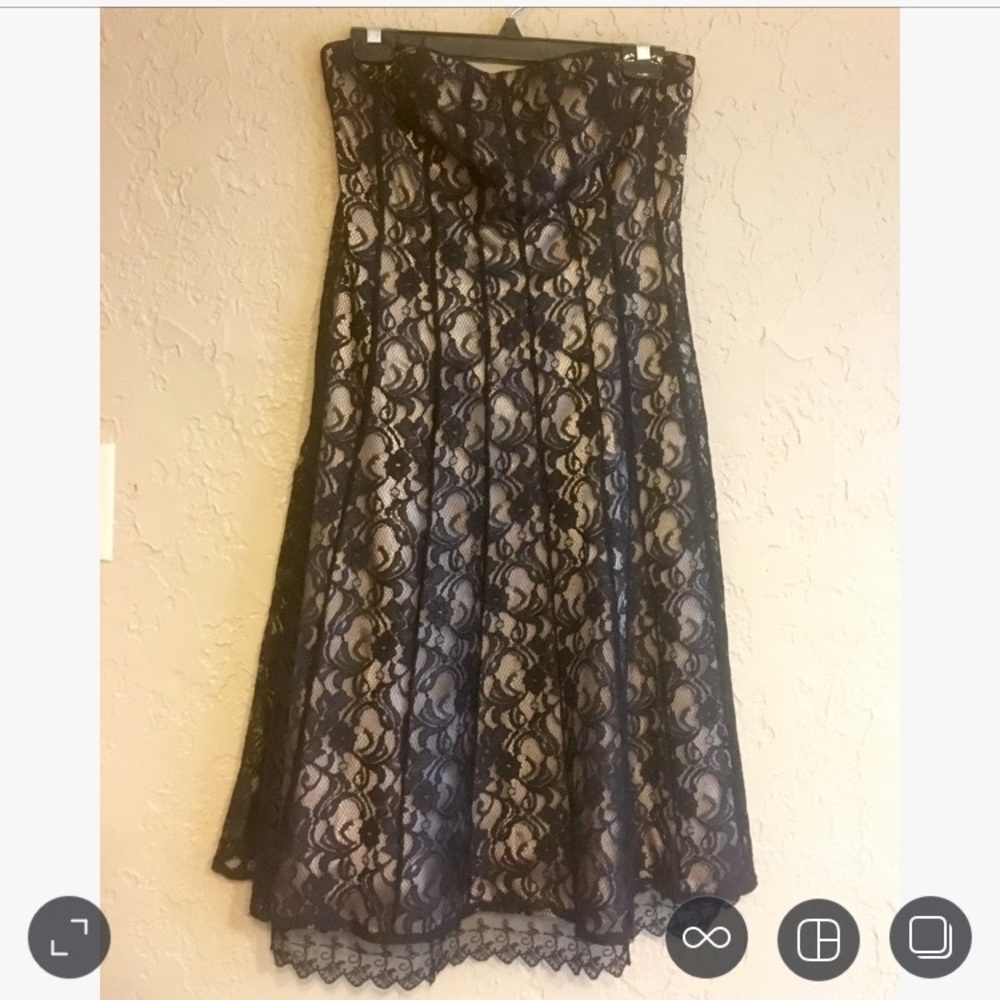 White House Black Market Strapless Black Dress