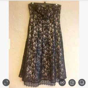 White House Black Market Strapless Black Dress