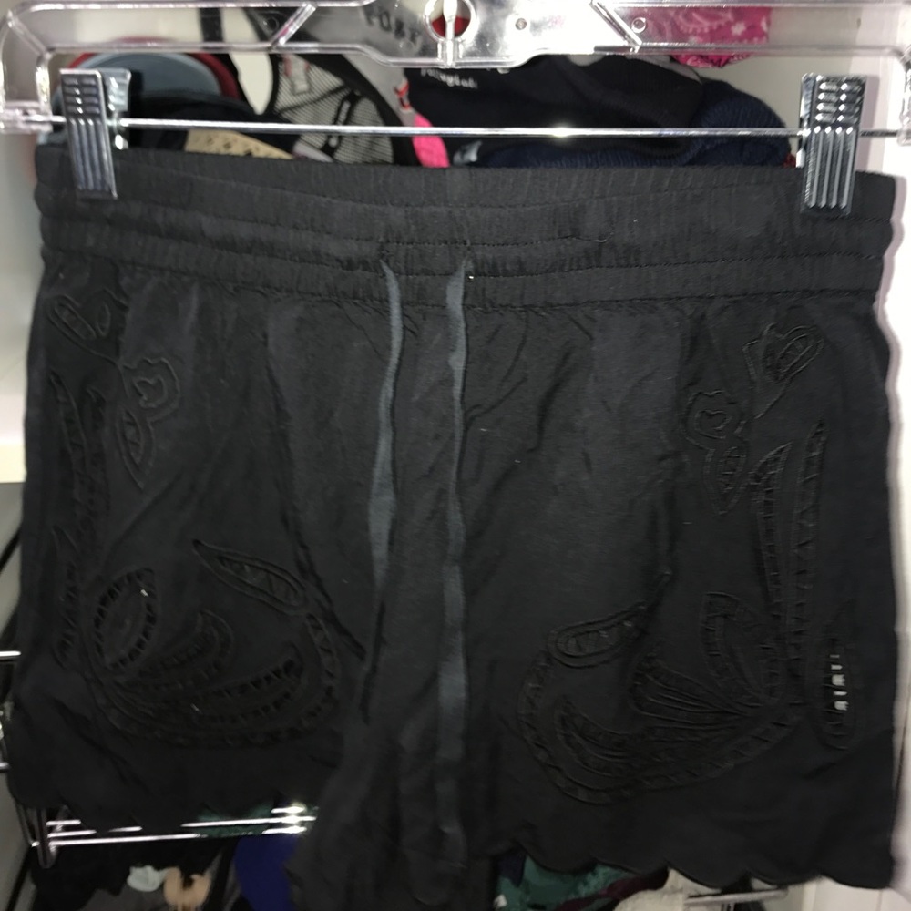 Kendall & Kylie Black Scalloped Shorts