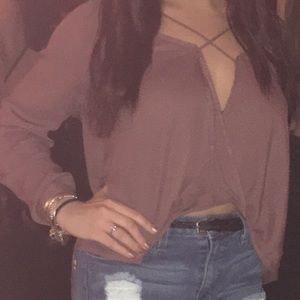 Maroon High Low Loose Blouse