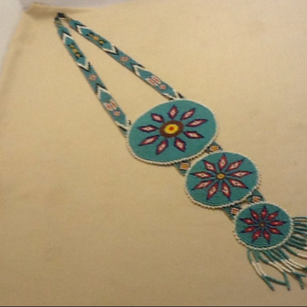 Vintage Indian necklace 3 tier Medallion style
