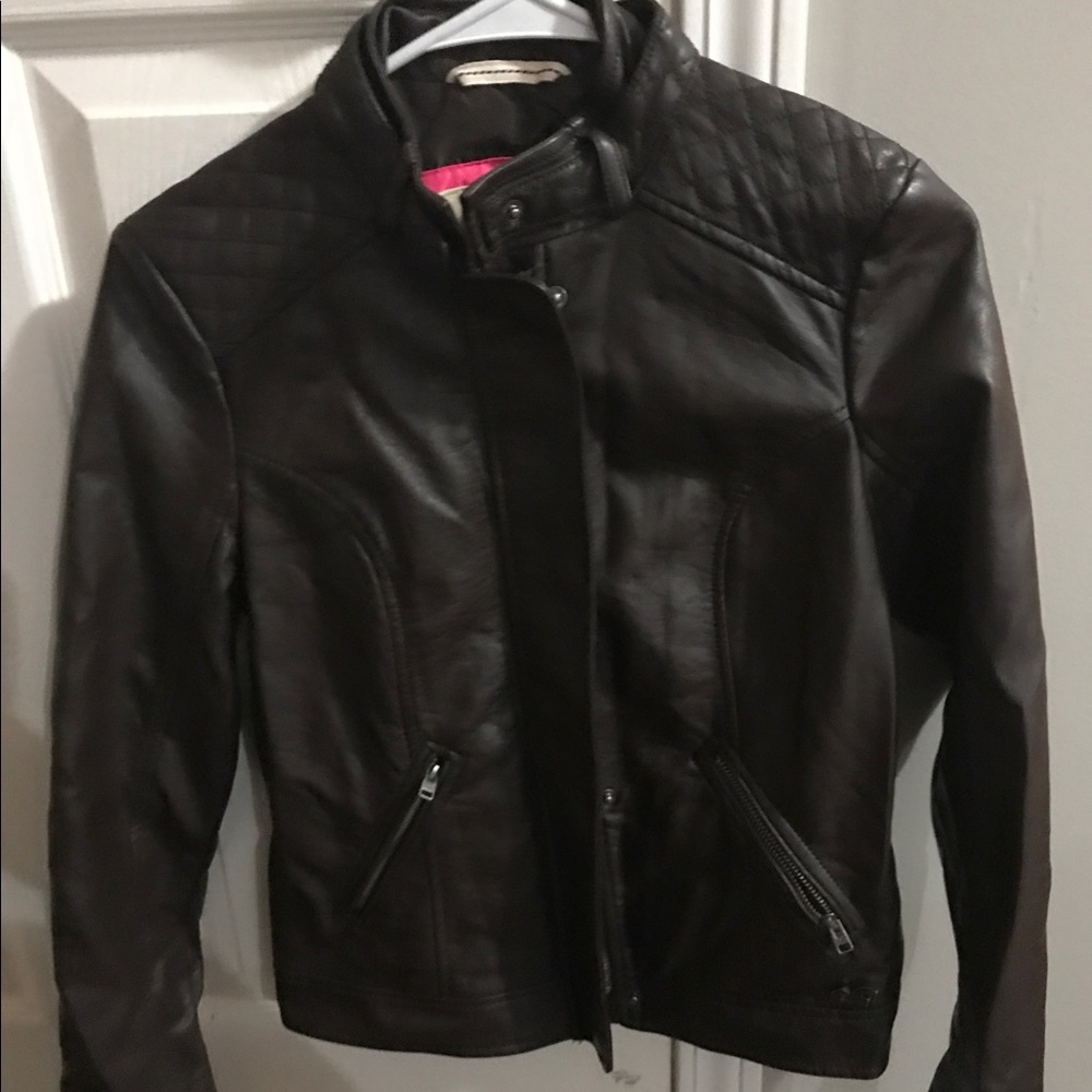 Brown leather jacket