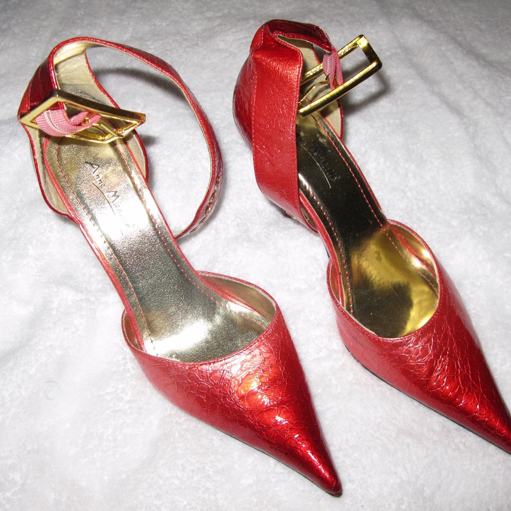 Beautiful red and gold shoes size 8 used once.