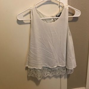 White and lace tank top