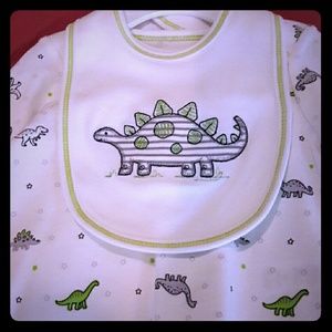 PRICE DROP NWT 2pc Little Me Dino Set w/ Bib
