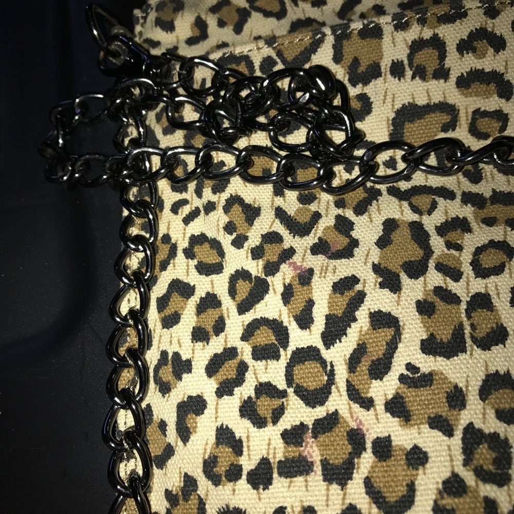 Camo and chetta print handbag or clutch with chain