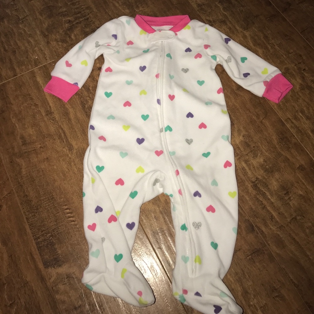 Glittery Heart Footed Sleeper