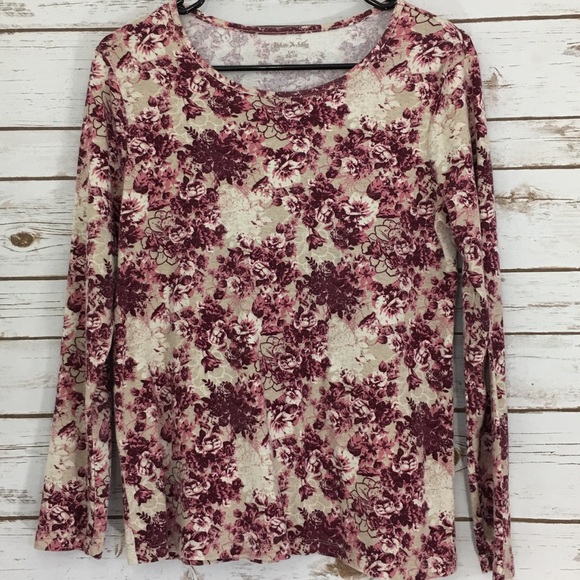 Long Sleeve Floral Top White Stag - Picture 1 of 3