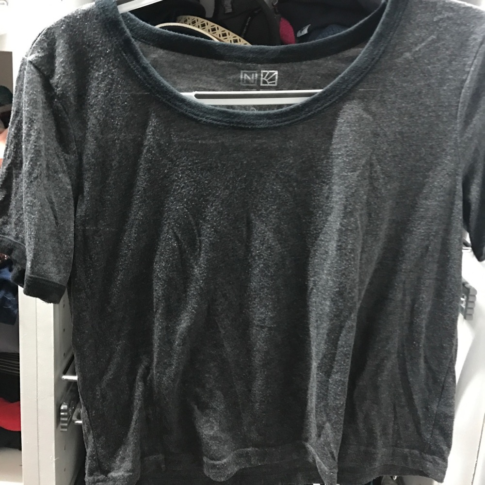 Grey and Black Soft Crop Top