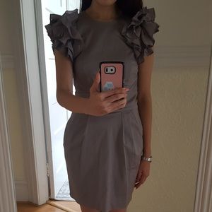 French Connection ruffled sleeve sheath dress