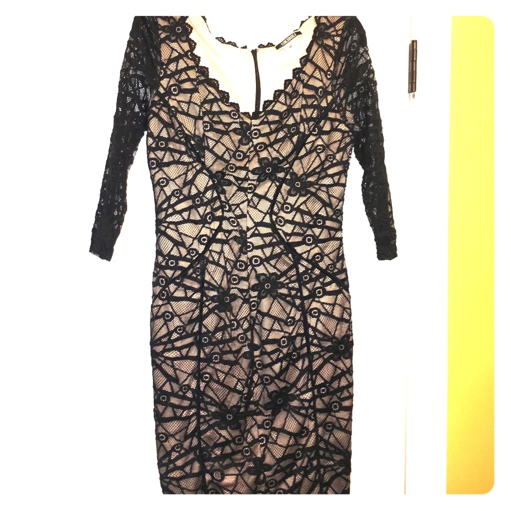 Black Lace & Nude Dress!!