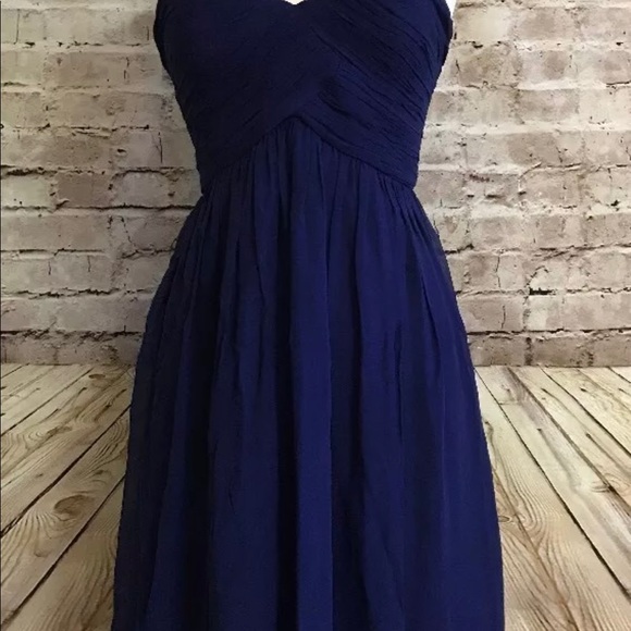 💕SOLD💕Donna Morgan Midnight Blue Ruched Dress - Picture 2 of 8