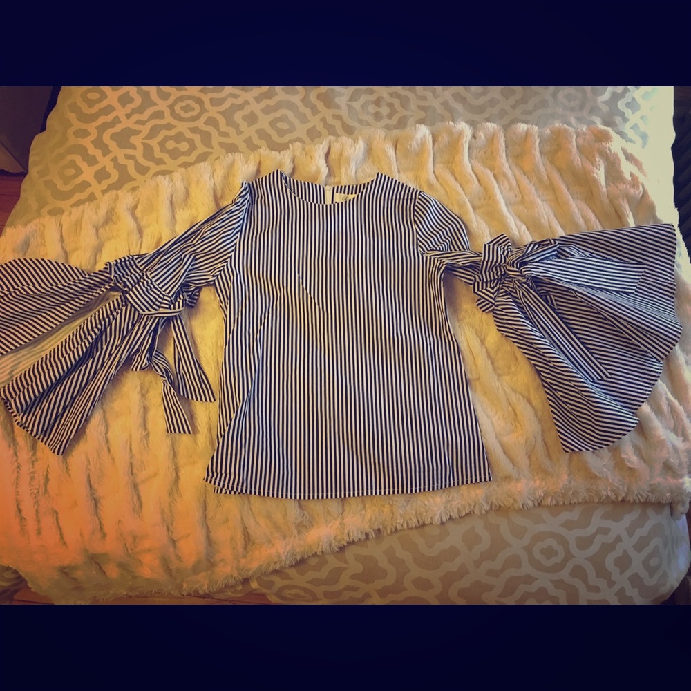 Striped Bell Sleeve Top