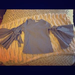 Striped Bell Sleeve Top