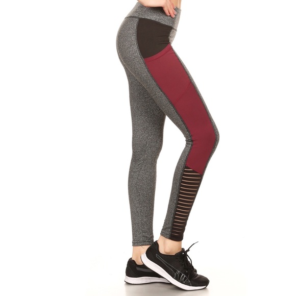 NWT Pocket Color Block Sporty Mesh Comfy Leggings - Picture 5 of 8