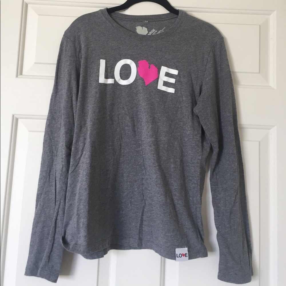 Michigan "Love" long-sleeved gray tshirt