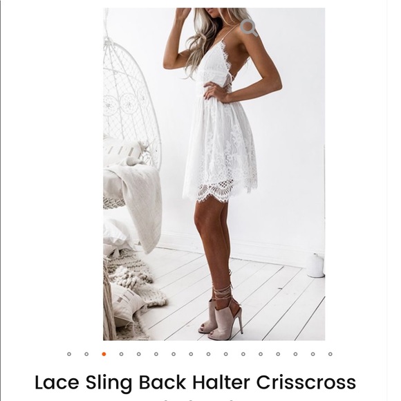 White Lace Sling Dress🍂 - Picture 2 of 7