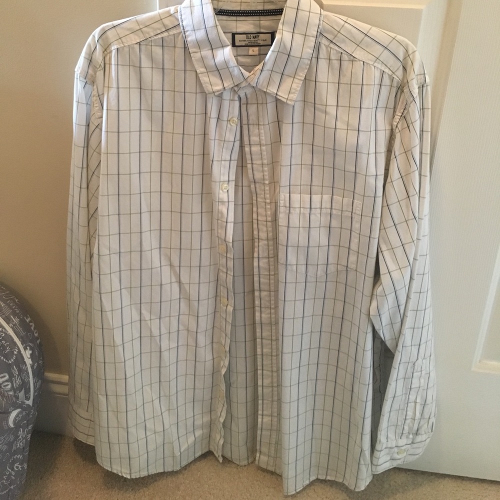 Old navy white plaid button down